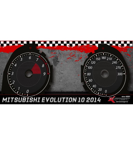 Mitsubishi EVO X 10 2014 // MPH NACH KM/H Tachoscheiben