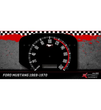 FORD MUSTANG 1969-1970 // MPH NACH KM/H Tachoscheibe / Dial /Gauge