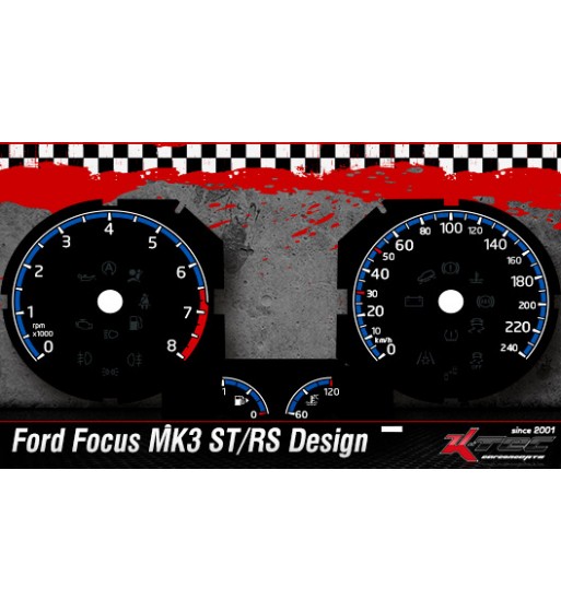 FORD Focus MK3  2011-2018 // ST/RS-Design Tachoscheiben / Dials