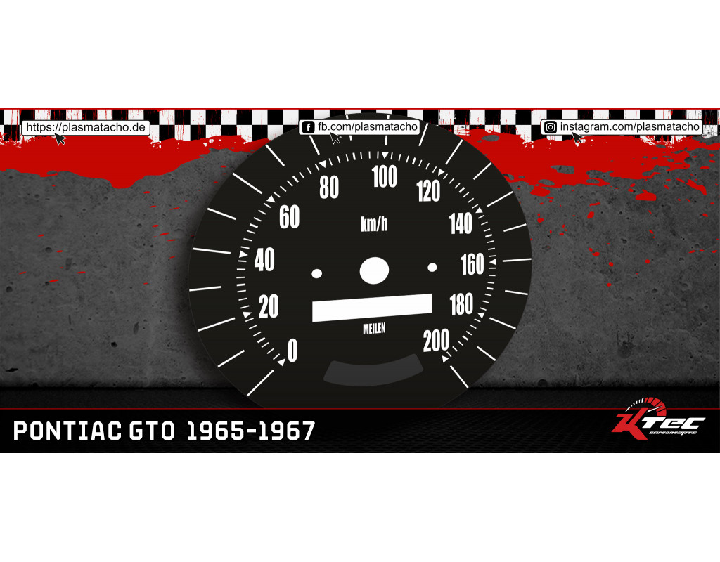 Pontiac GTO 1965-1967 MPH-km/h Tachoscheibe Pontiac GTO 1965-1967 MPH-km/h Tachoscheibe