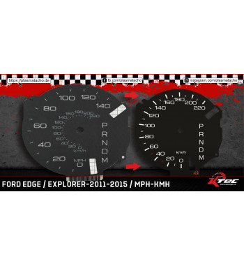 Tachoscheibe / Ziffernblatt / Dial / Faceplate / Gauge Face  FORD Edge/ Explorer 2011-2015  // MPH - km/h