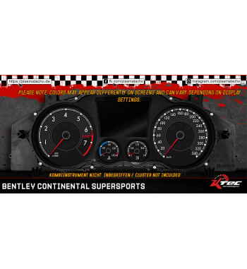 BENTLEY CONTINENTAL SUPERSPORTS - MPH NACH KM/H TACHOSCHEIBE